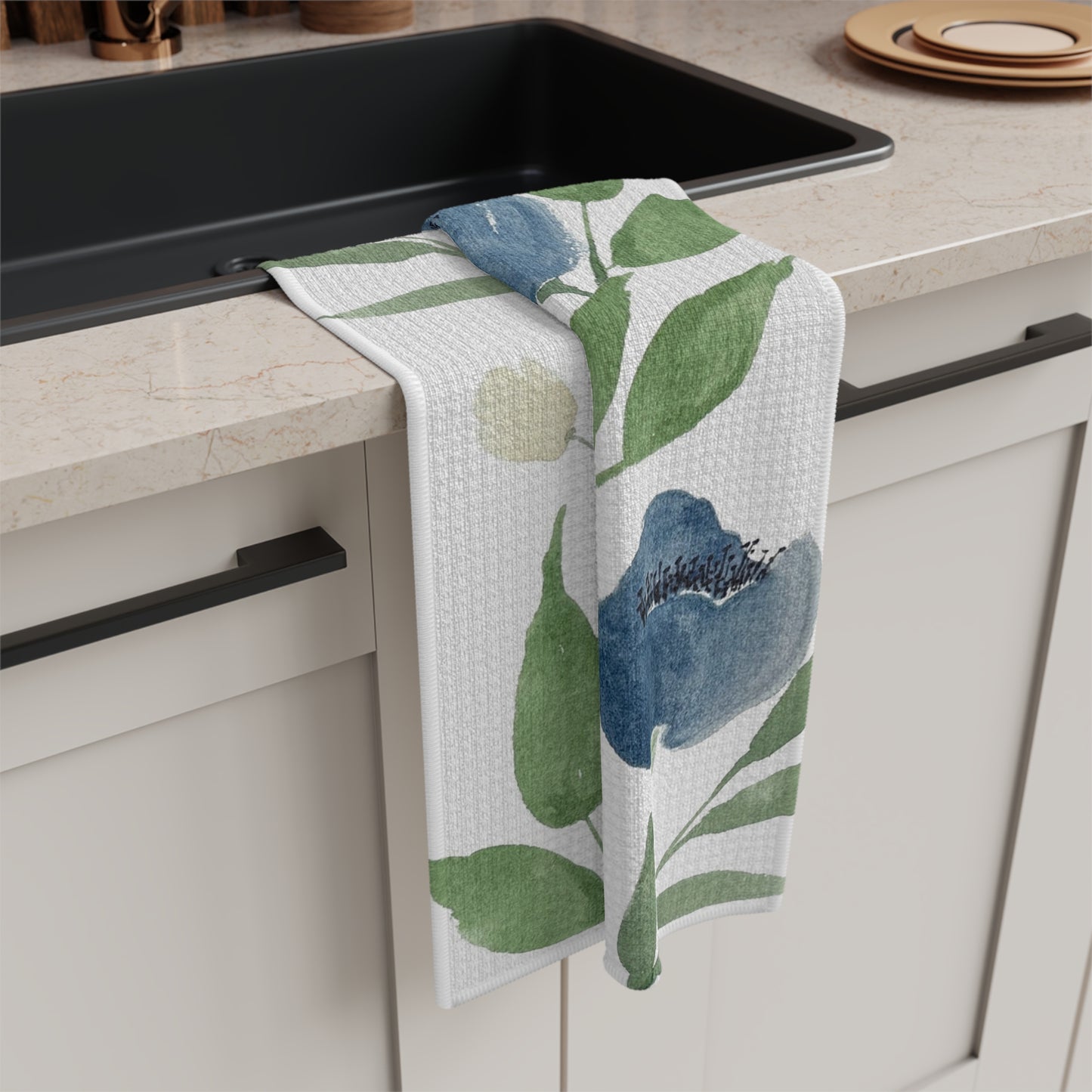 Midnight Blooms Microfiber Tea Towel