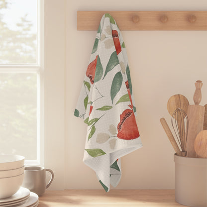 Crimson Blooms Microfiber Tea Towel
