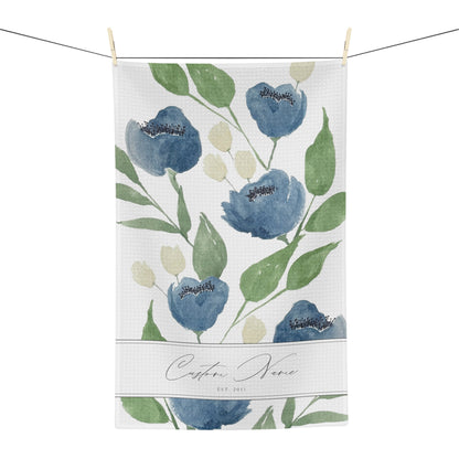 Personalized Midnight Blooms Microfiber Tea Towel