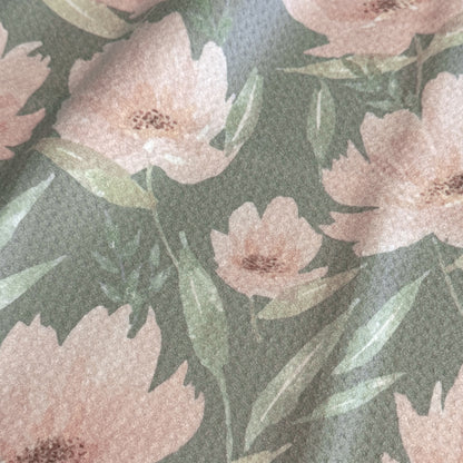 Sage Garden | Watercolor Floral Tea Towel — Sage Green Kitchen Linen