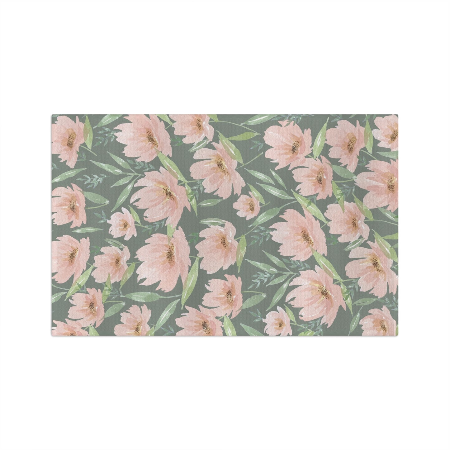 Sage Garden | Watercolor Floral Tea Towel — Sage Green Kitchen Linen