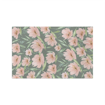 Sage Garden | Watercolor Floral Tea Towel — Sage Green Kitchen Linen