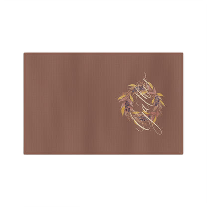 Gather watercolor autumn wreath tea towel full pattern — fall kitchen linen by 723 & Co. Design Studio