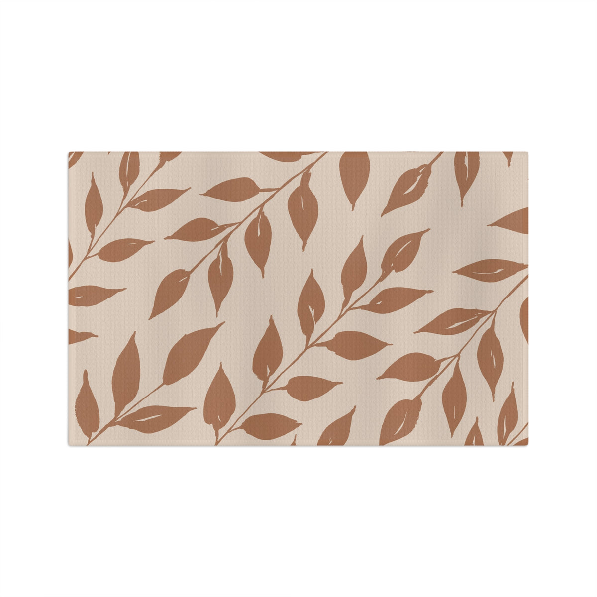 Harvest Wild Leaves watercolor tea towel full pattern, fall botanical kitchen linen by 723 & Co. Design Studio