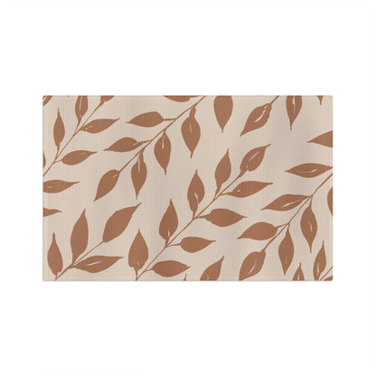 Harvest Wild Leaves watercolor tea towel full pattern, fall botanical kitchen linen by 723 & Co. Design Studio